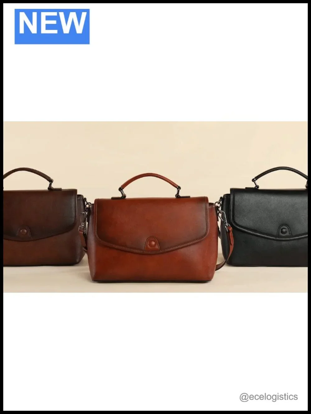 Genuine Leather Crossbody Satchel Handbag Flap Shoulder Bag Women